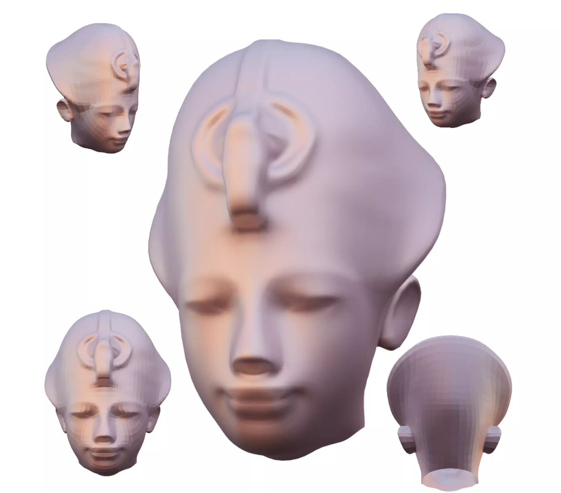 Egypt God head Low-poly 3D model_0