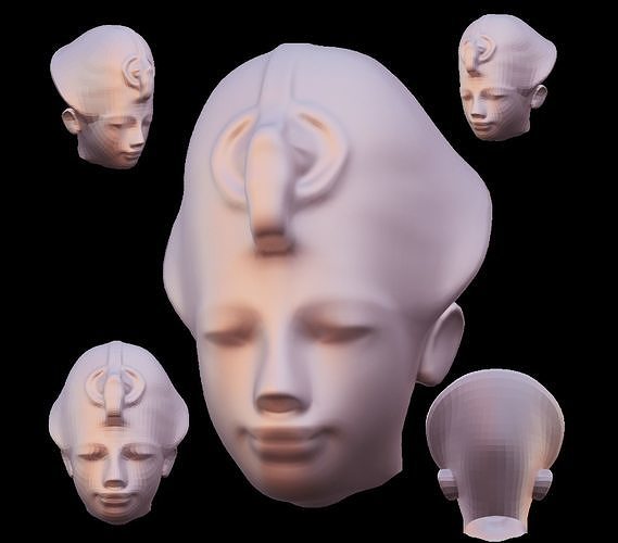 Egypt God head Low-poly 3D model