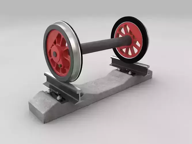 Steel train rail track profile symbol Free 3D model