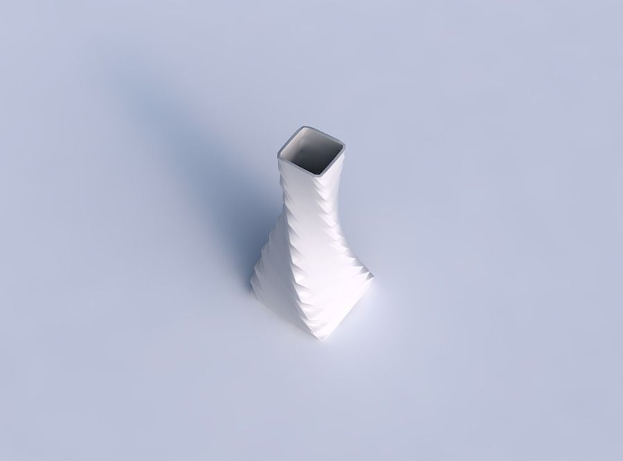 Vase twisted squeezed quadratic with sections and twisted lines 3D print model_1