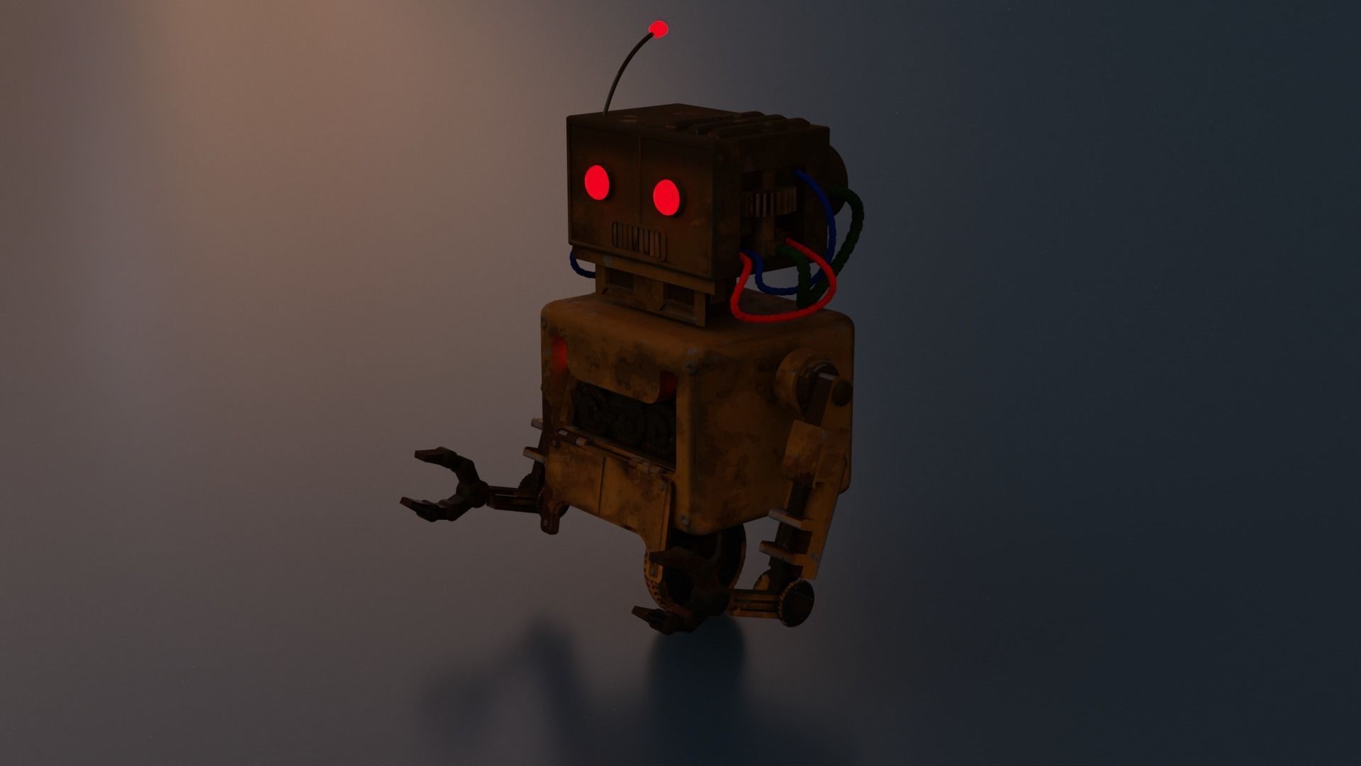 Old Rusty  Robot  Low-poly 3D model_2