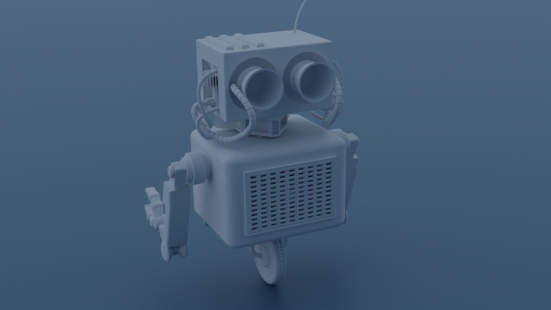 Old Rusty  Robot  Low-poly 3D model_9