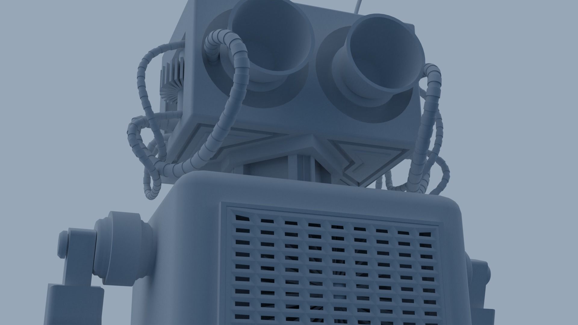 Old Rusty  Robot  Low-poly 3D model_6
