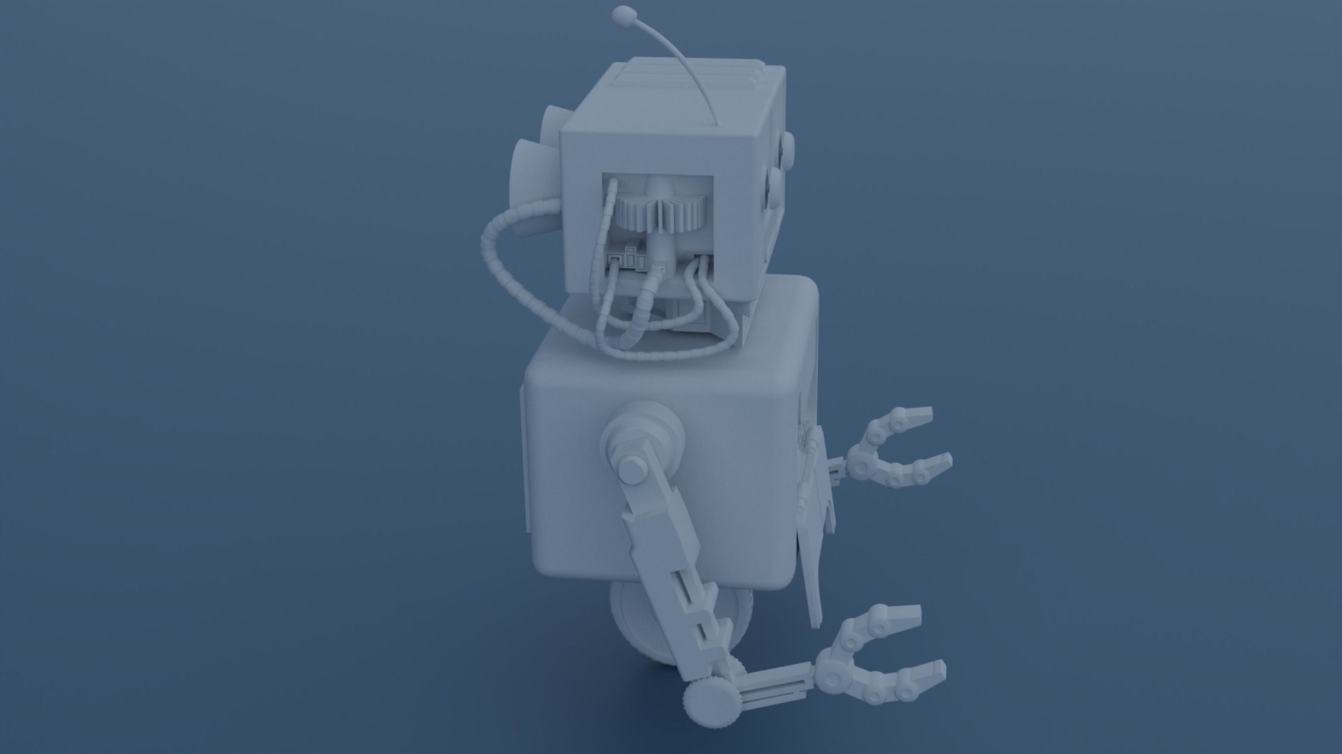 Old Rusty  Robot  Low-poly 3D model_8