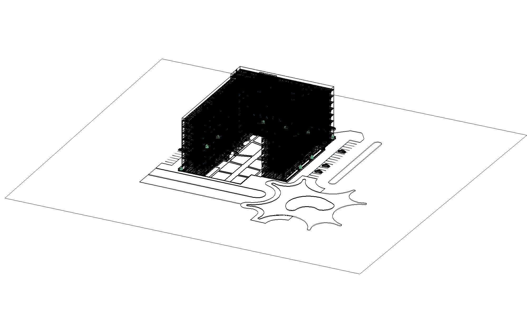 Residential Building in Detailed Revit 3D Model Low-poly 3D model_7