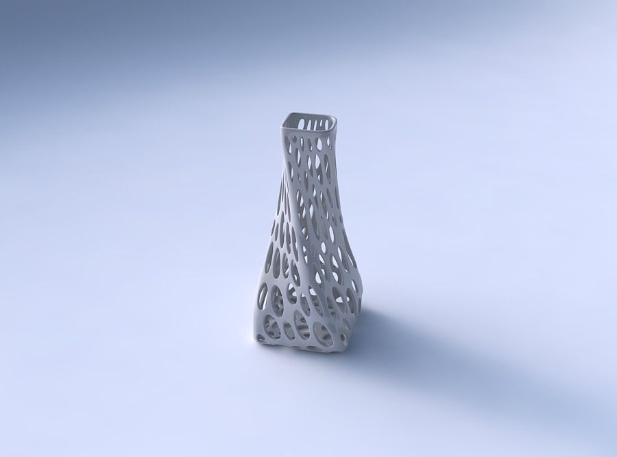 Vase twisted squeezed quadratic with smooth organic lattice 3D print model_3