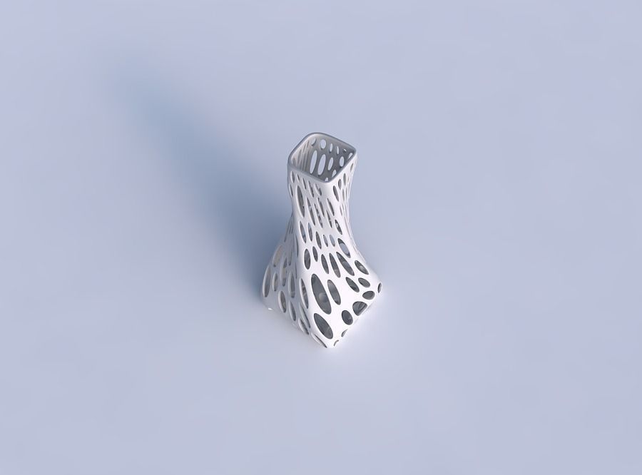 Vase twisted squeezed quadratic with smooth organic lattice 3D print model_1