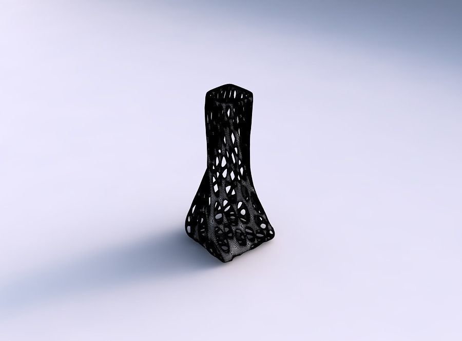 Vase twisted squeezed quadratic with smooth organic lattice 3D print model_5