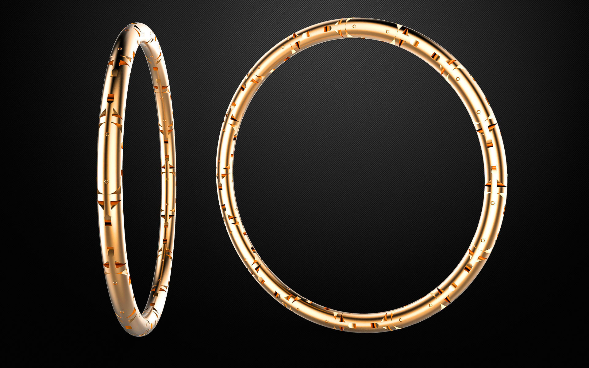 cylinder bracelet -curved 3D print model_0