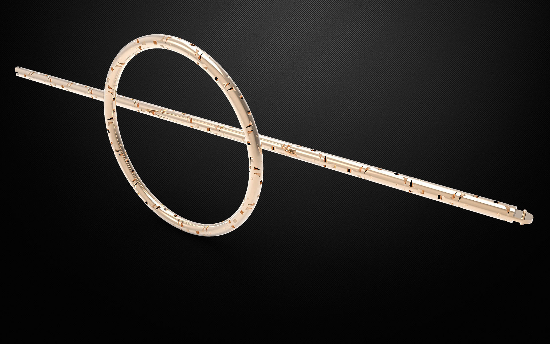 cylinder bracelet -curved 3D print model_3