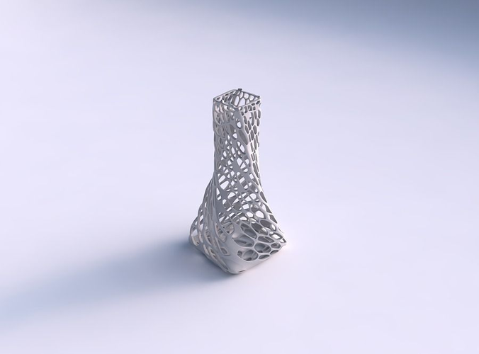 Vase twisted squeezed quadratic with twisted dense organic la... 3D print model