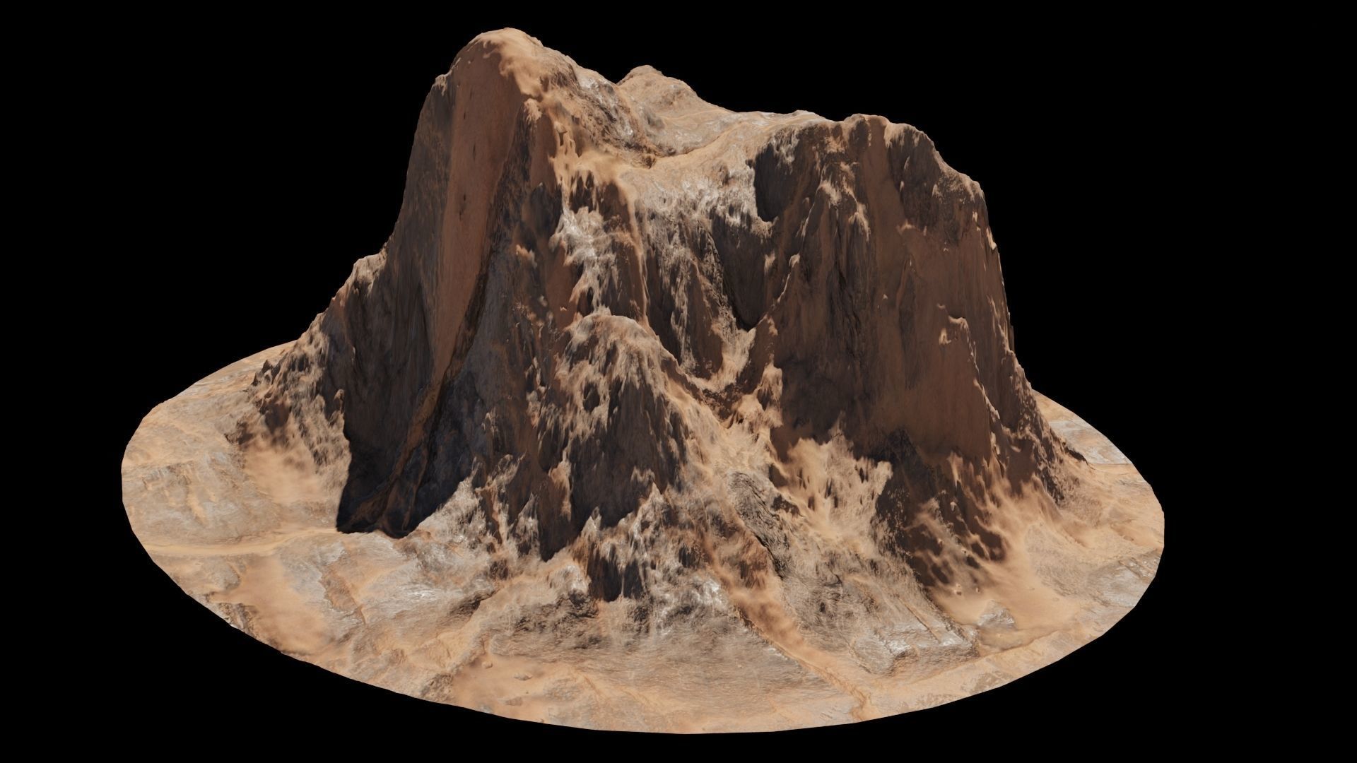 Desert rocks 4-8K Low-poly 3D model_10
