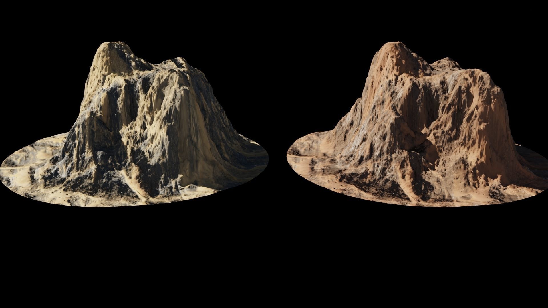 Desert rocks 4-8K Low-poly 3D model_7