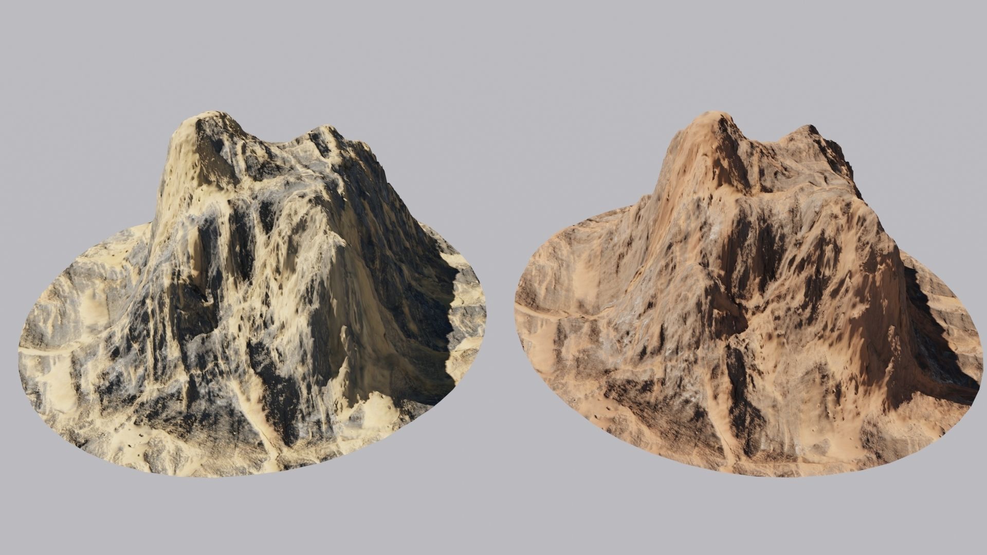 Desert rocks 4-8K Low-poly 3D model_20