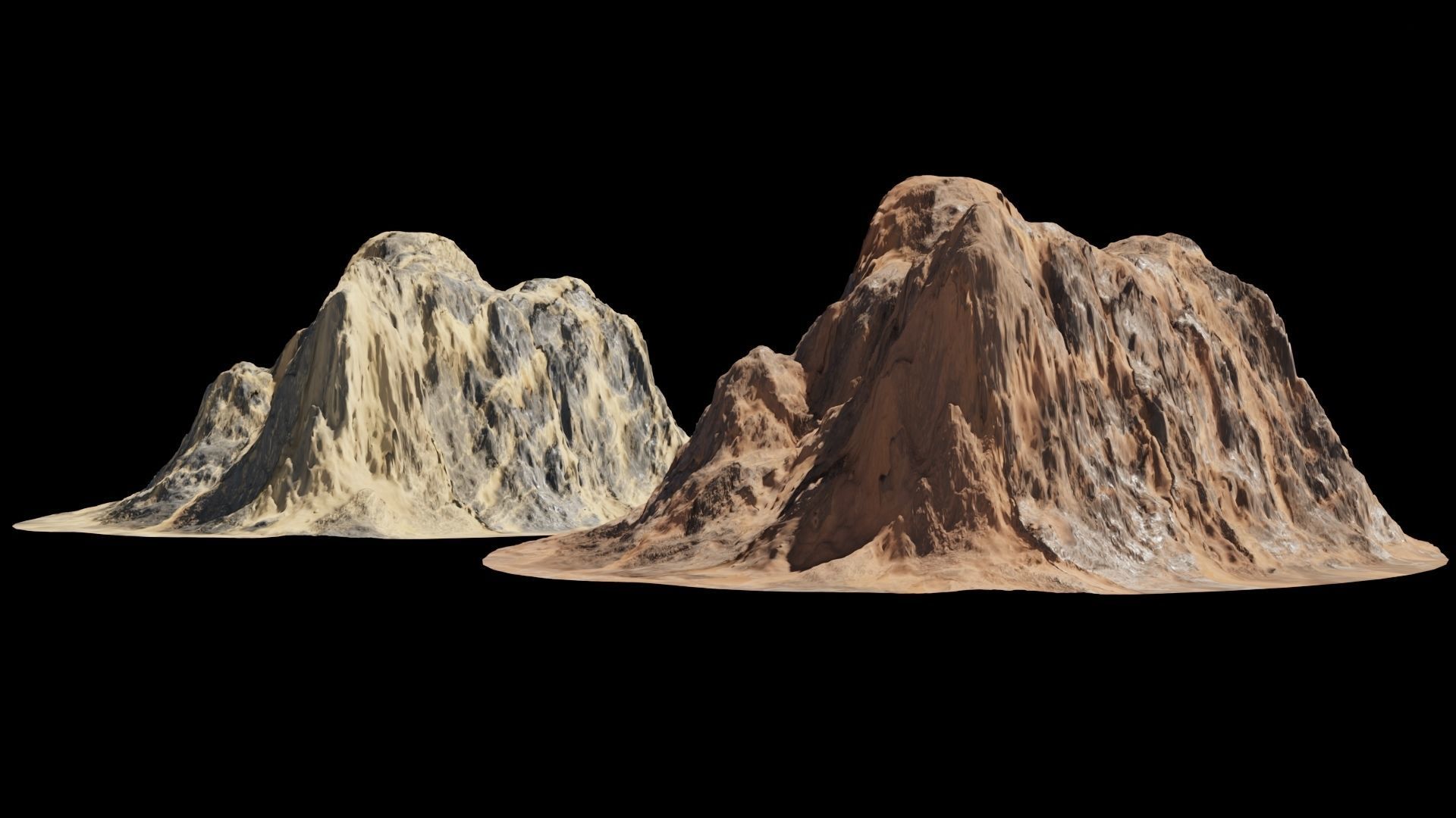 Desert rocks 4-8K Low-poly 3D model_5