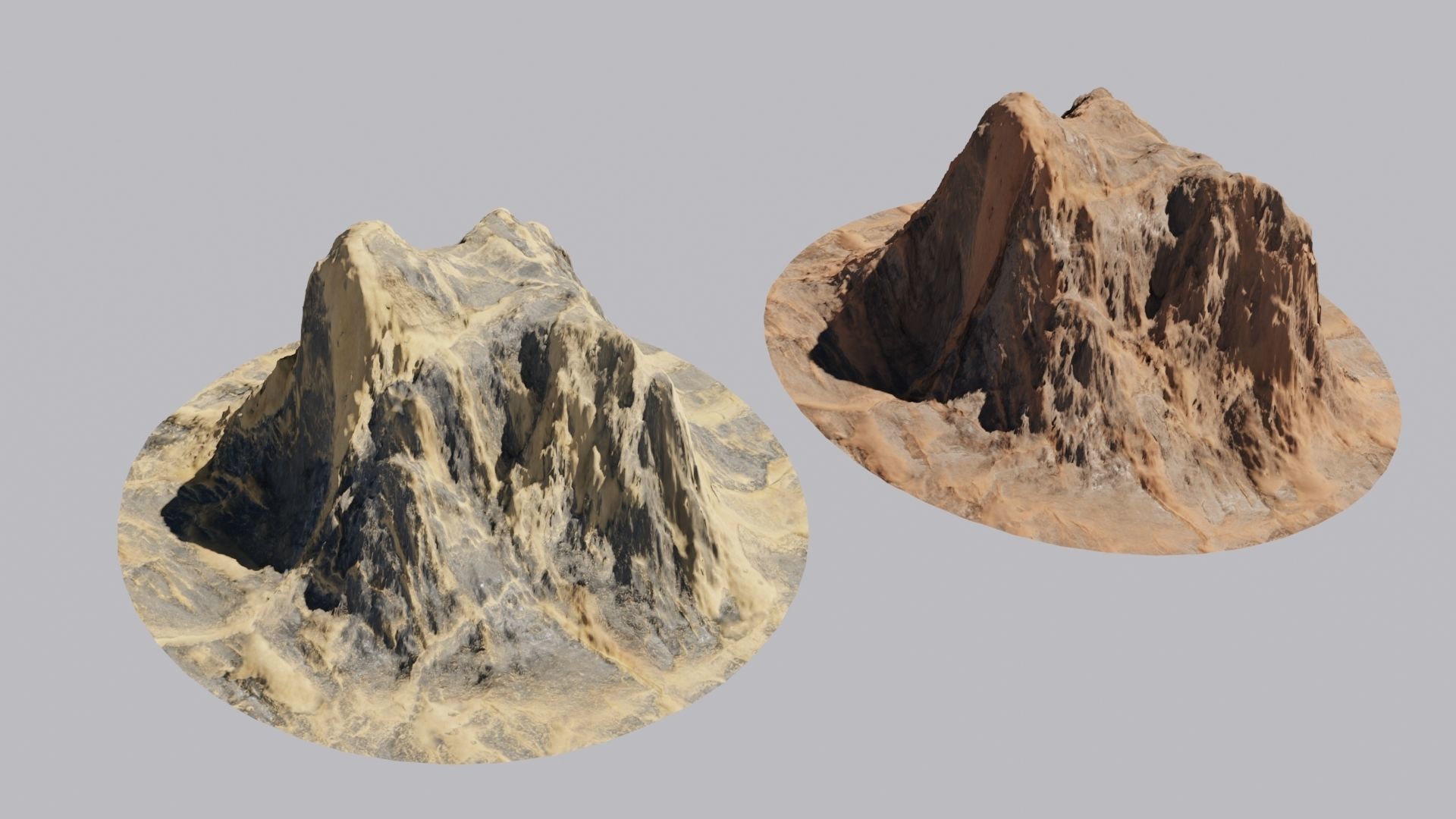 Desert rocks 4-8K Low-poly 3D model_21