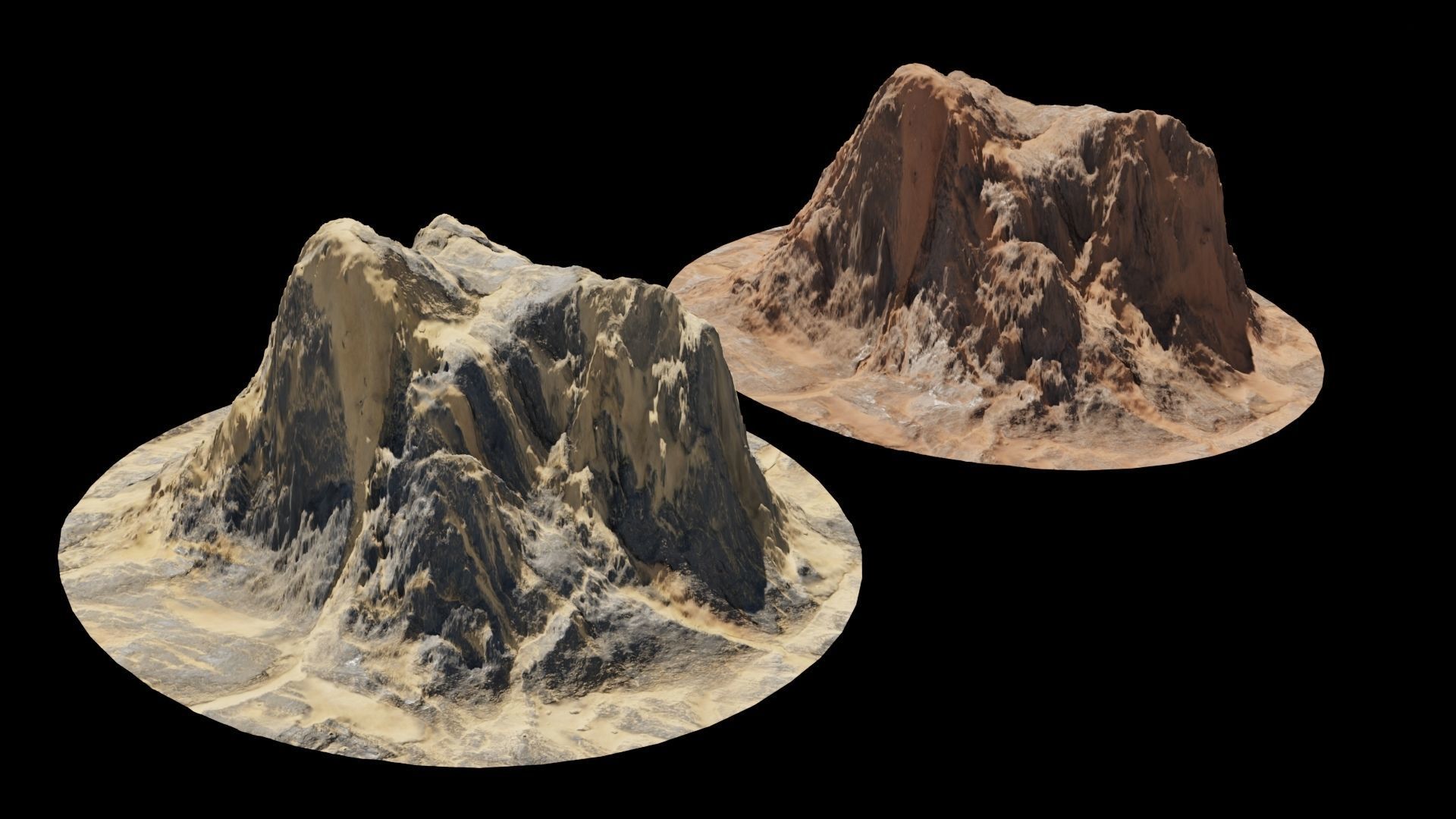 Desert rocks 4-8K Low-poly 3D model_4