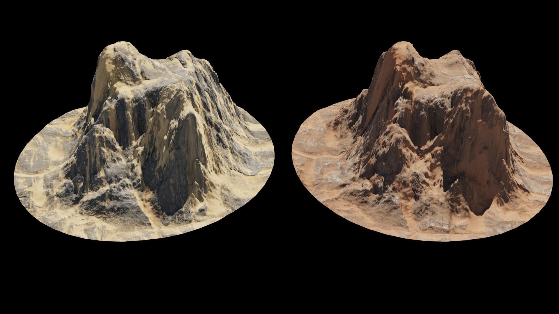 Desert rocks 4-8K Low-poly 3D model_3