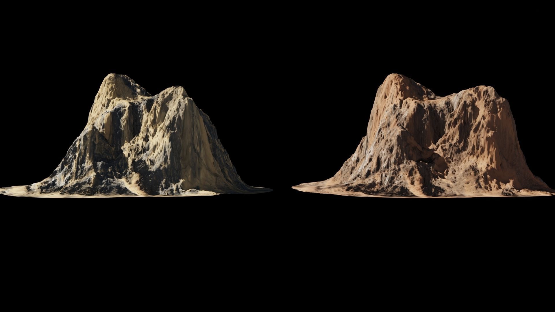 Desert rocks 4-8K Low-poly 3D model_6