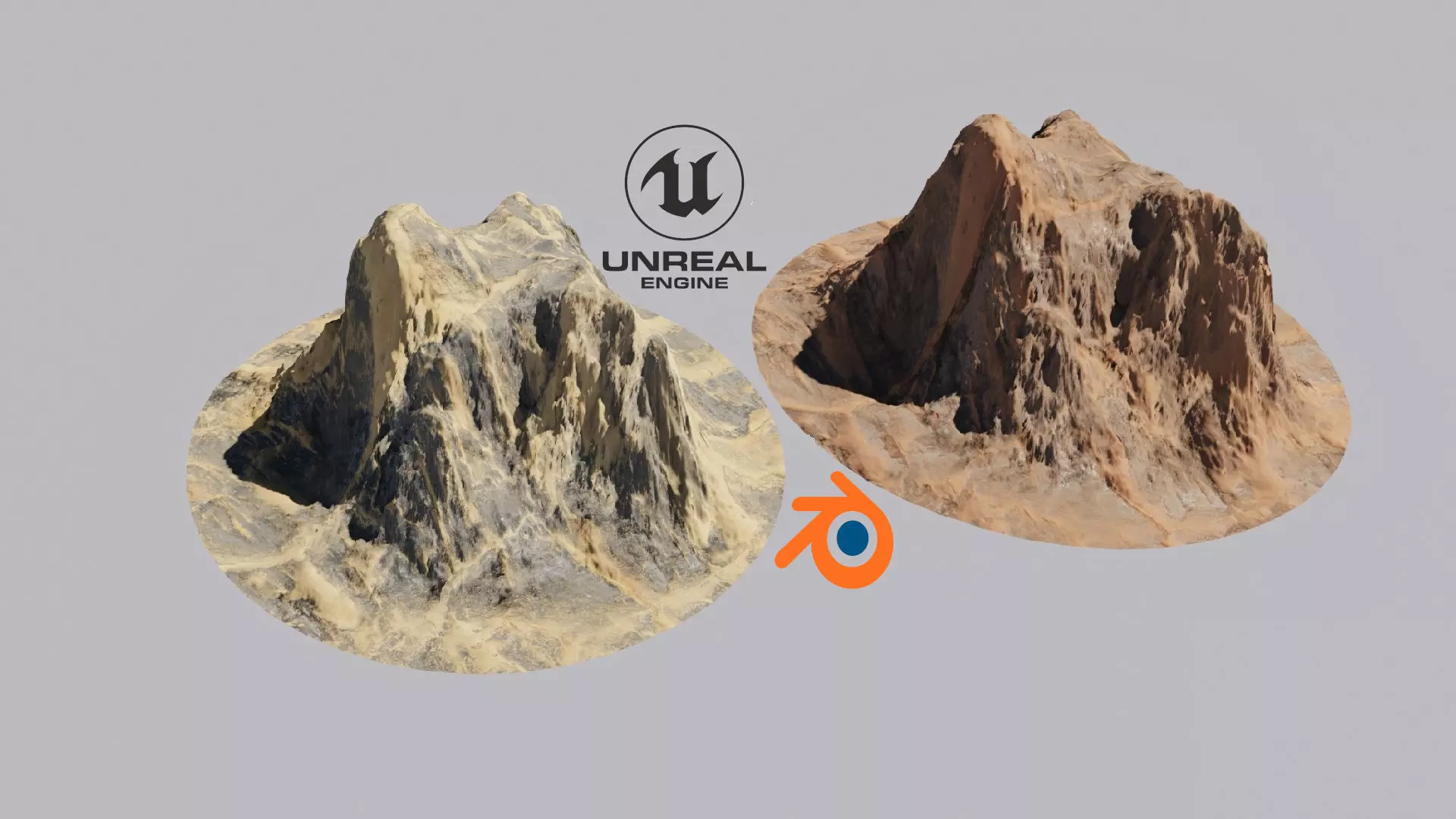 Desert rocks 4-8K Low-poly 3D model_0