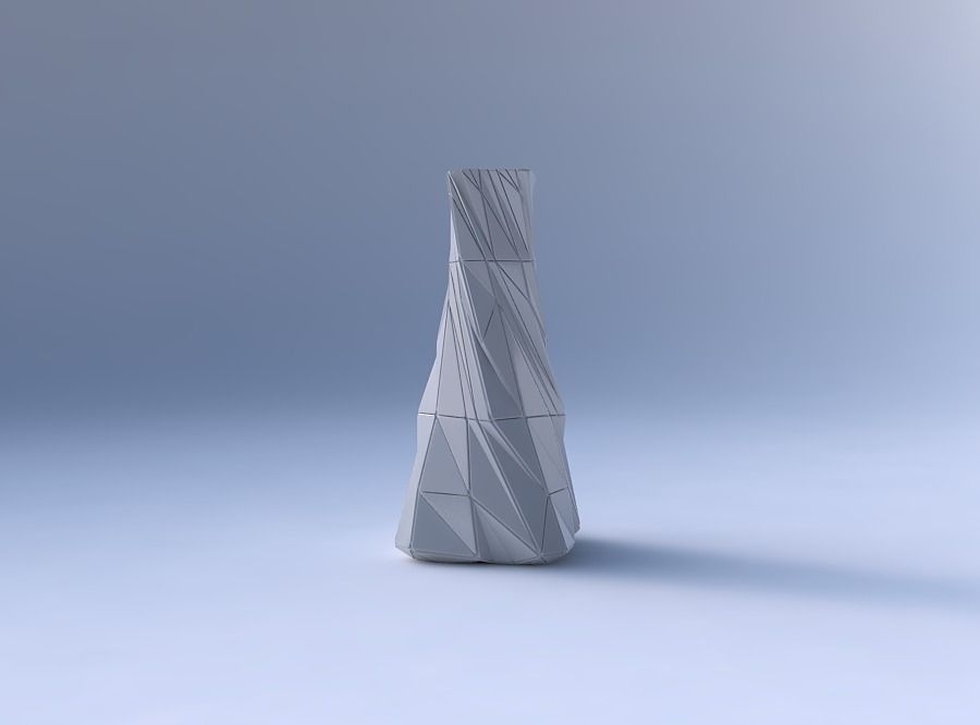 Vase twisted squeezed quadratic with twisted random triangle ... 3D print model_4