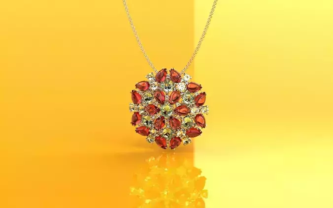 Pendant Fusion Flowers Full - Jewelry 3D - PG-03 3D print model
