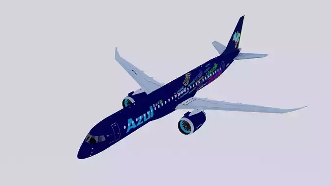 Embraer E-195 E-Jets E2 Azul 3D model