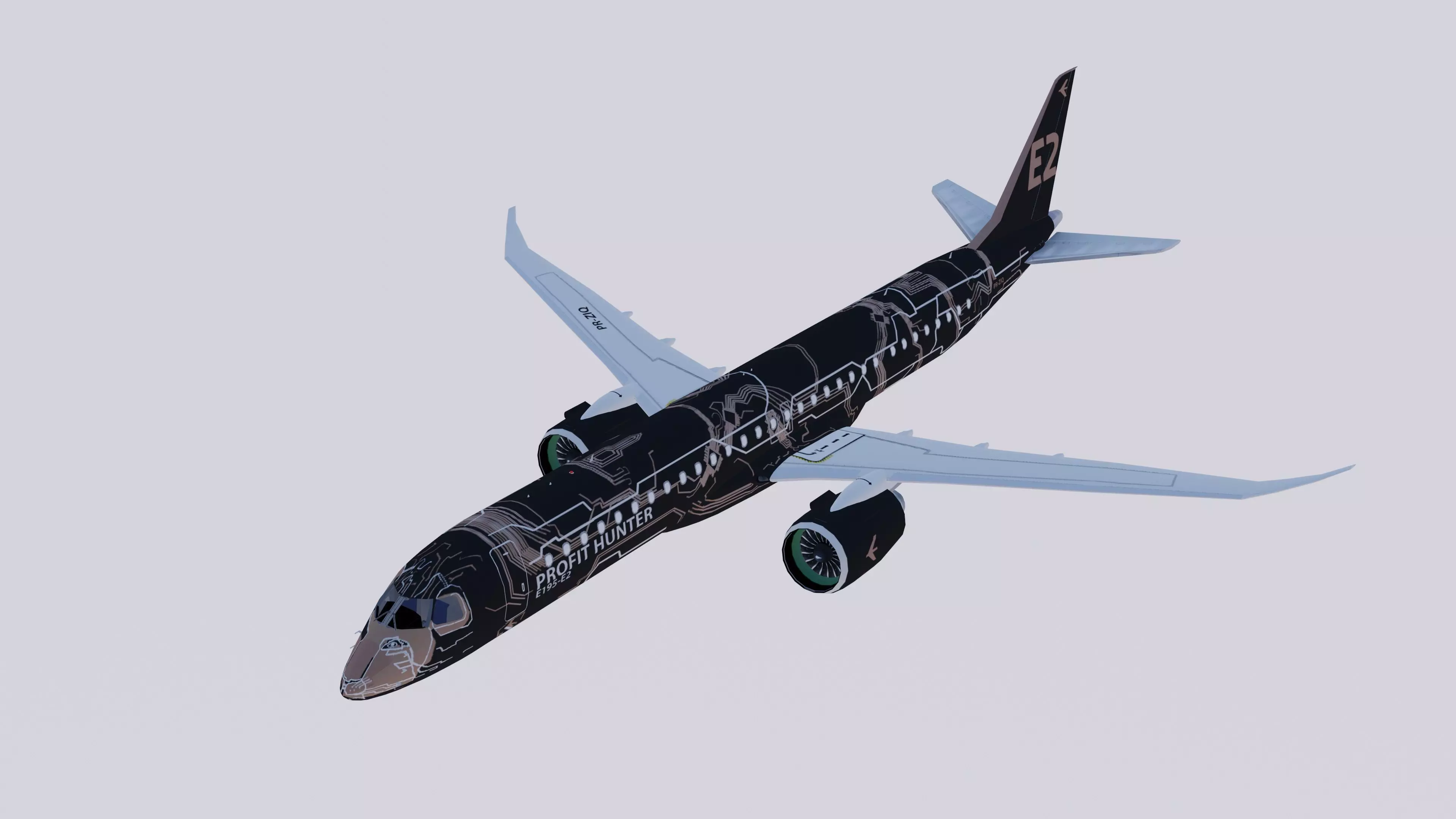 Embraer E-195 E-Jets E2 Tech Lion profit hunter 3D model
