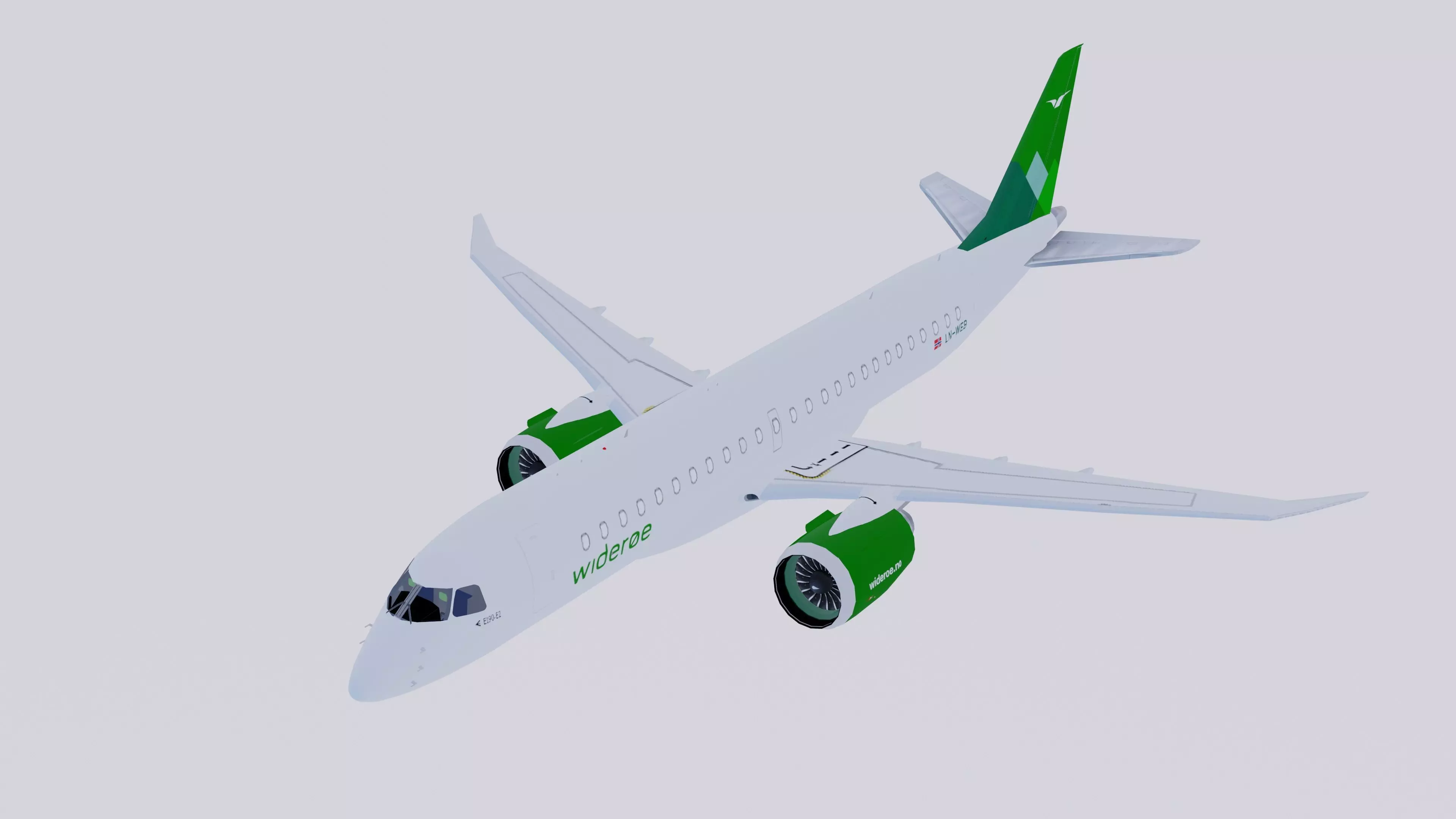 Embraer E-190 E-2 Wideroe 3D model