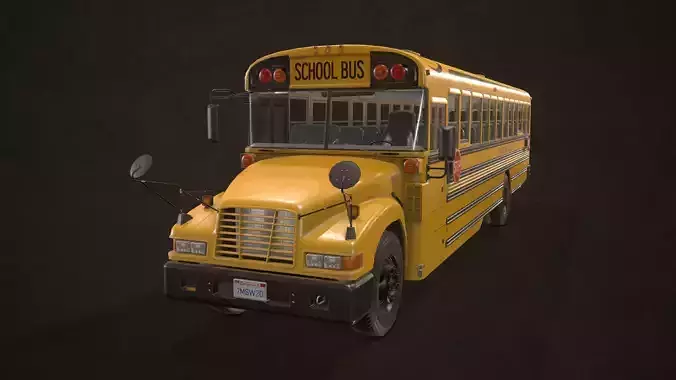 School Bus Low-poly 3D model