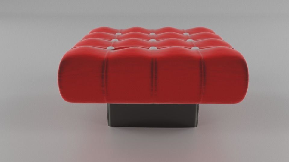 Leather Ottoman 3D model Free 3D model_1