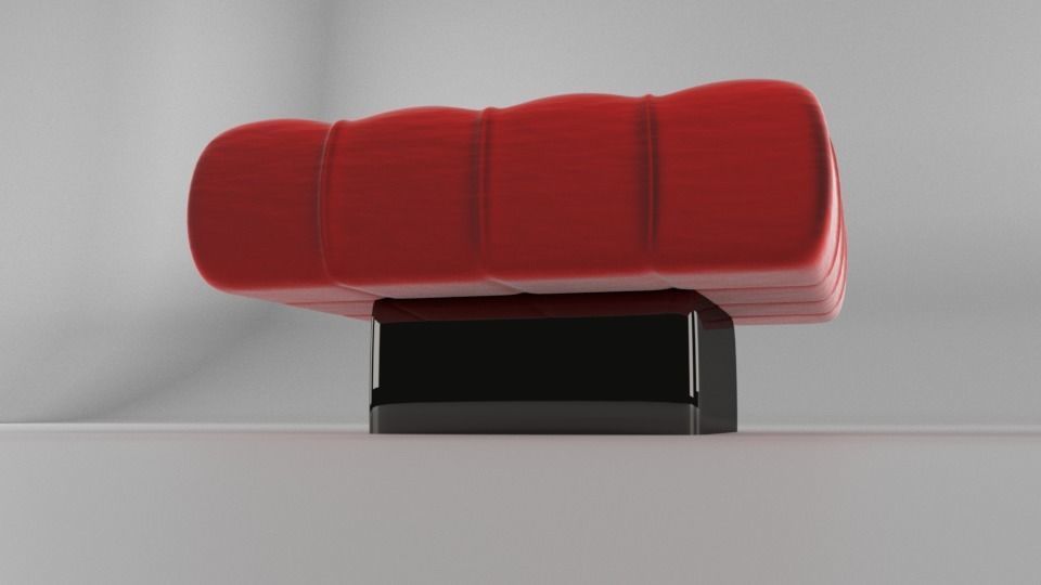 Leather Ottoman 3D model Free 3D model_2