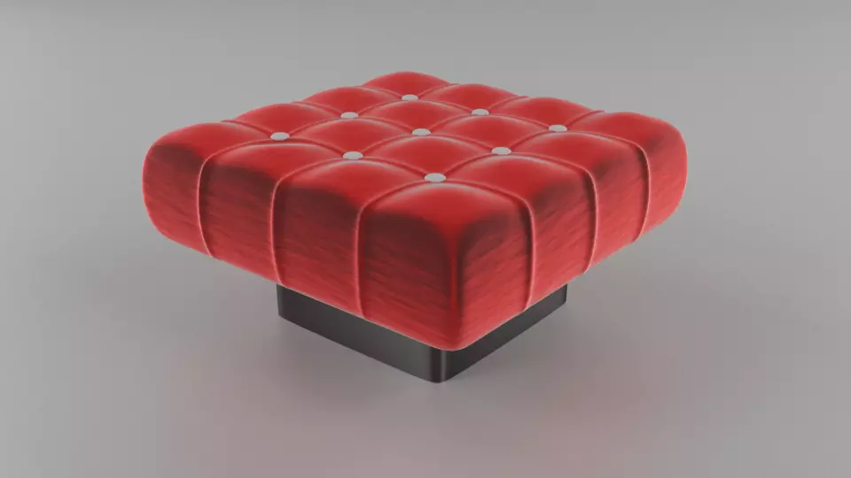 Leather Ottoman 3D model Free 3D model_0