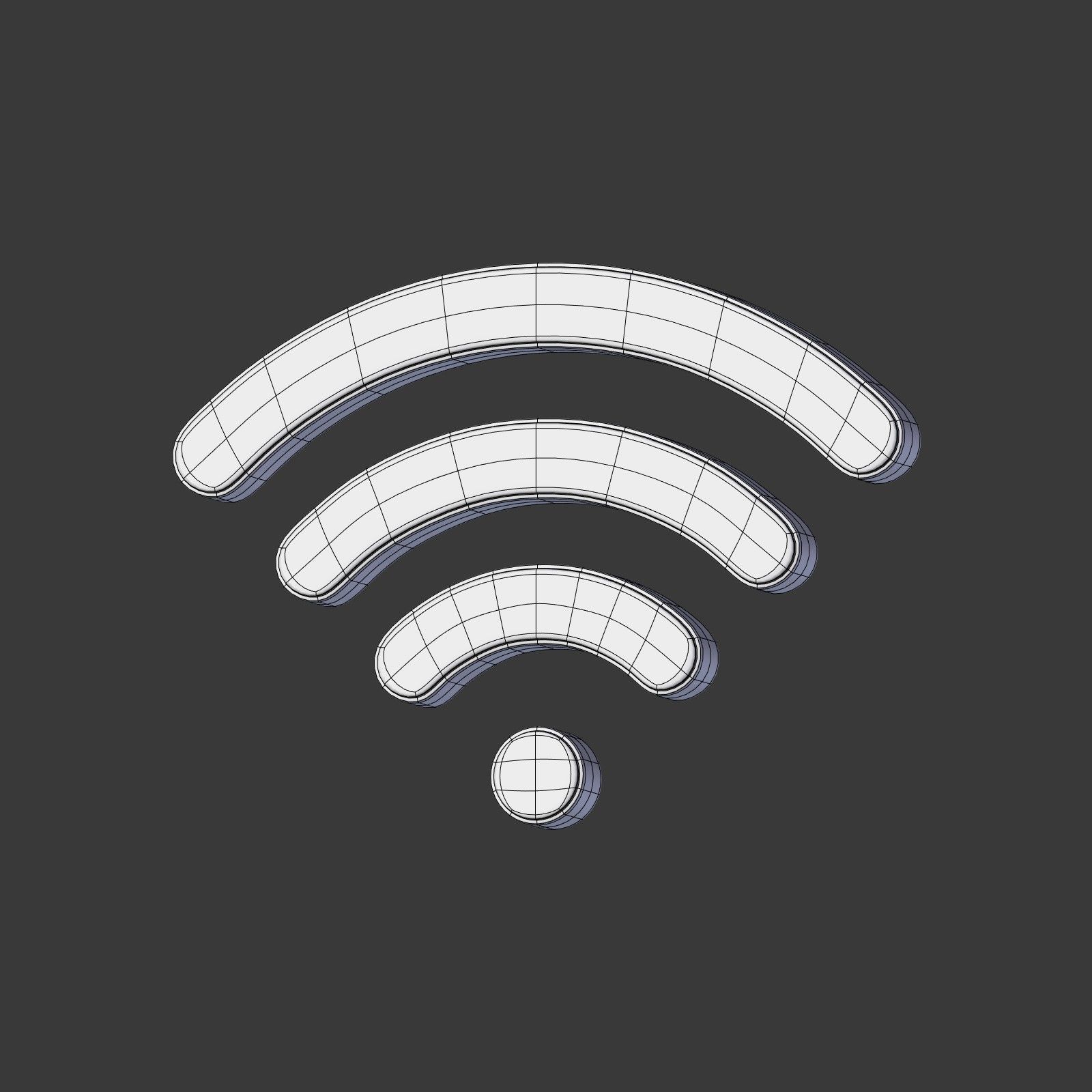 Network Connections Signs Low-poly 3D model_10