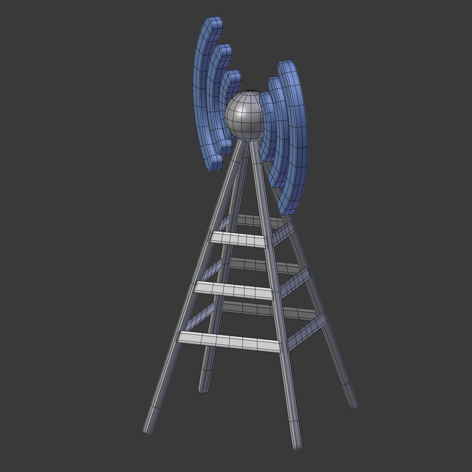 Network Connections Signs Low-poly 3D model_20