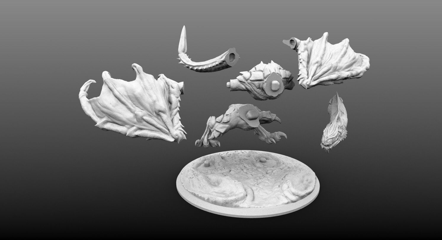 Gargantuan Wyvern  3D print model_3