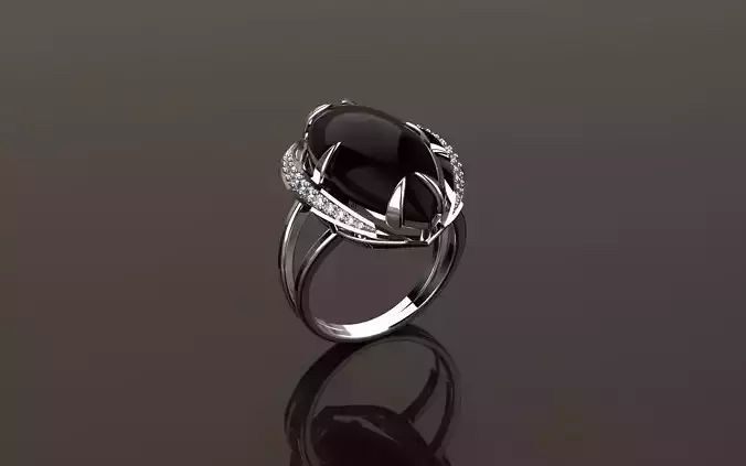 Ring Fusion Flowers Full - Jewelry 3D - AN-08 3D print model