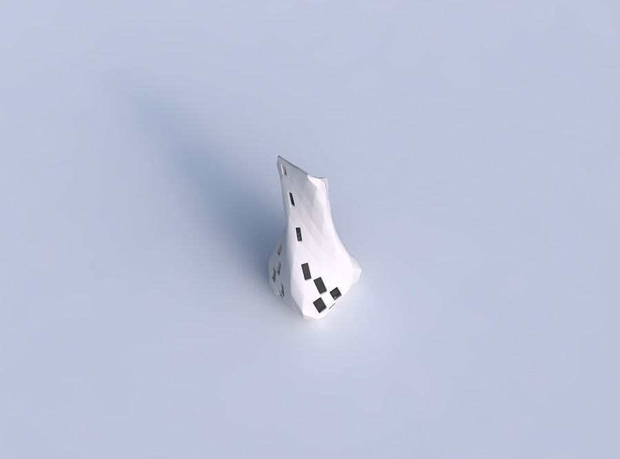 Vase twisted top bent quadratic 2 with checker grid lattice 3 3D print model_1