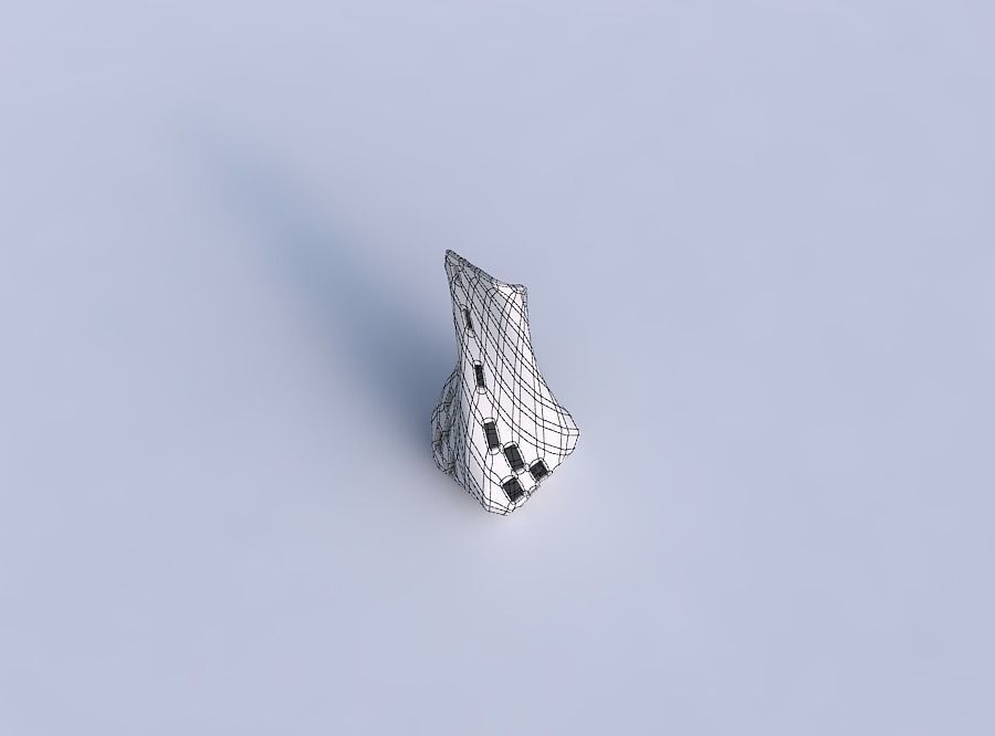 Vase twisted top bent quadratic 2 with checker grid lattice 3 3D print model_6