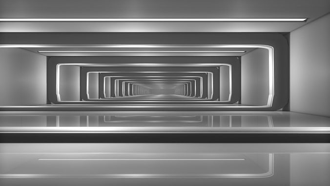 Sci Fi Corridor Low-poly 3D model