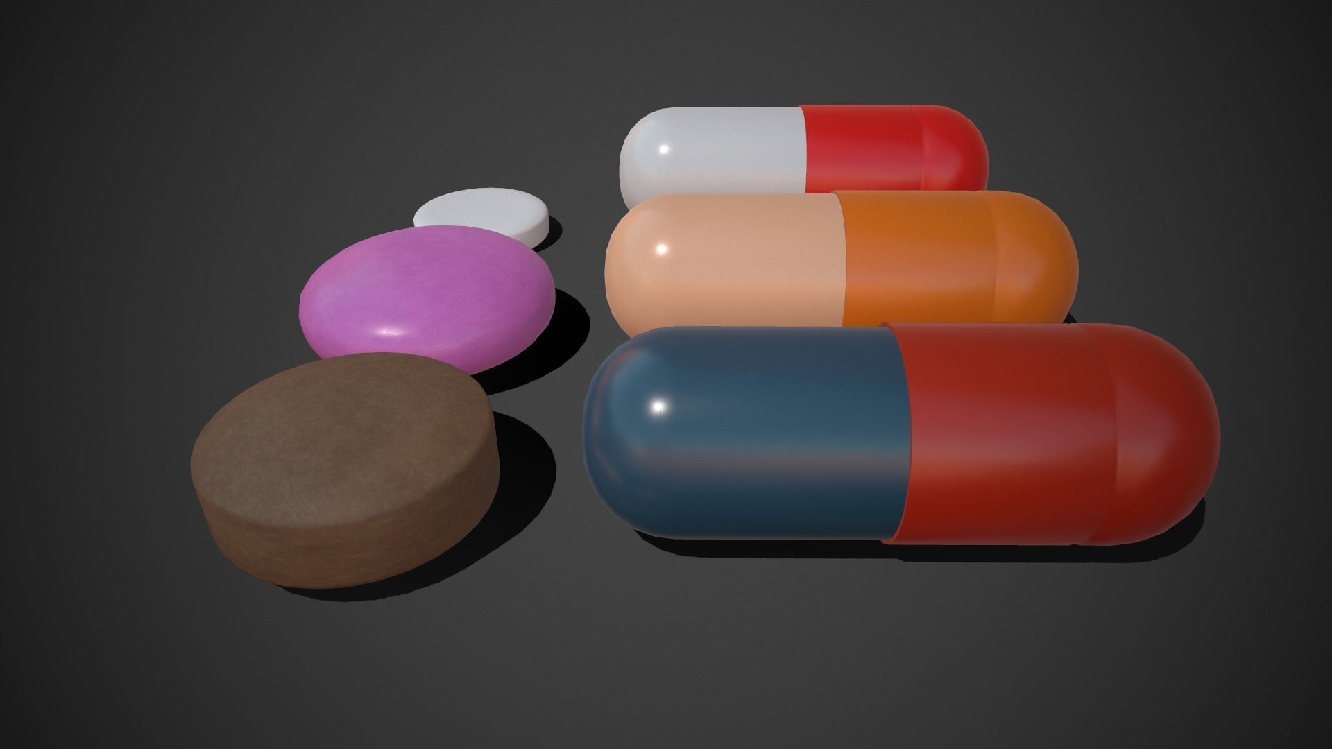 Medical Pills Low-poly 3D model_6