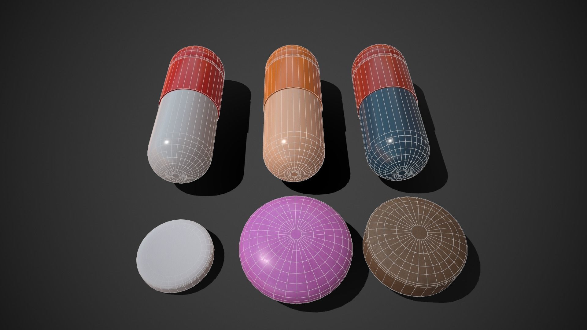 Medical Pills Low-poly 3D model_4