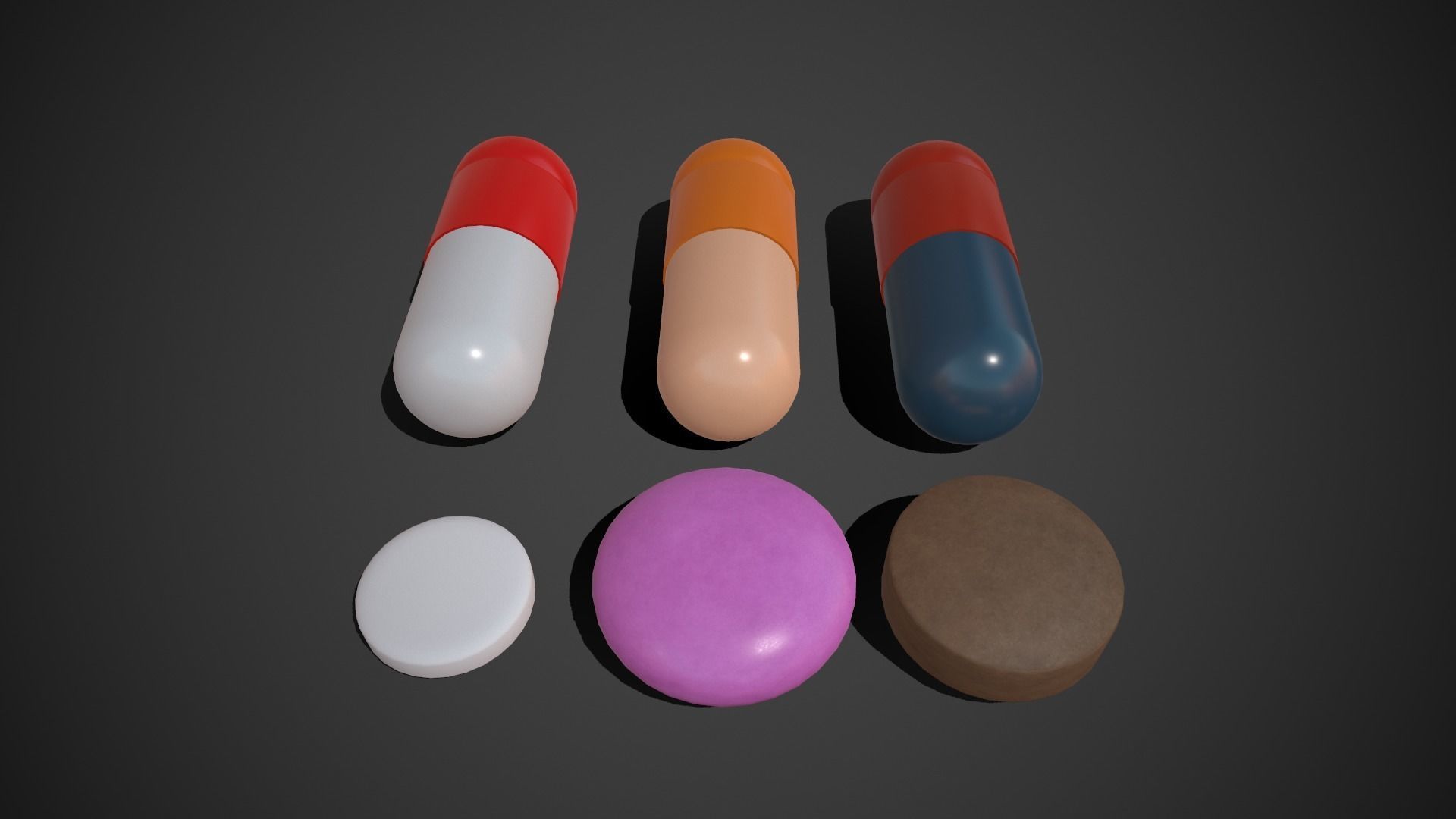 Medical Pills Low-poly 3D model_5