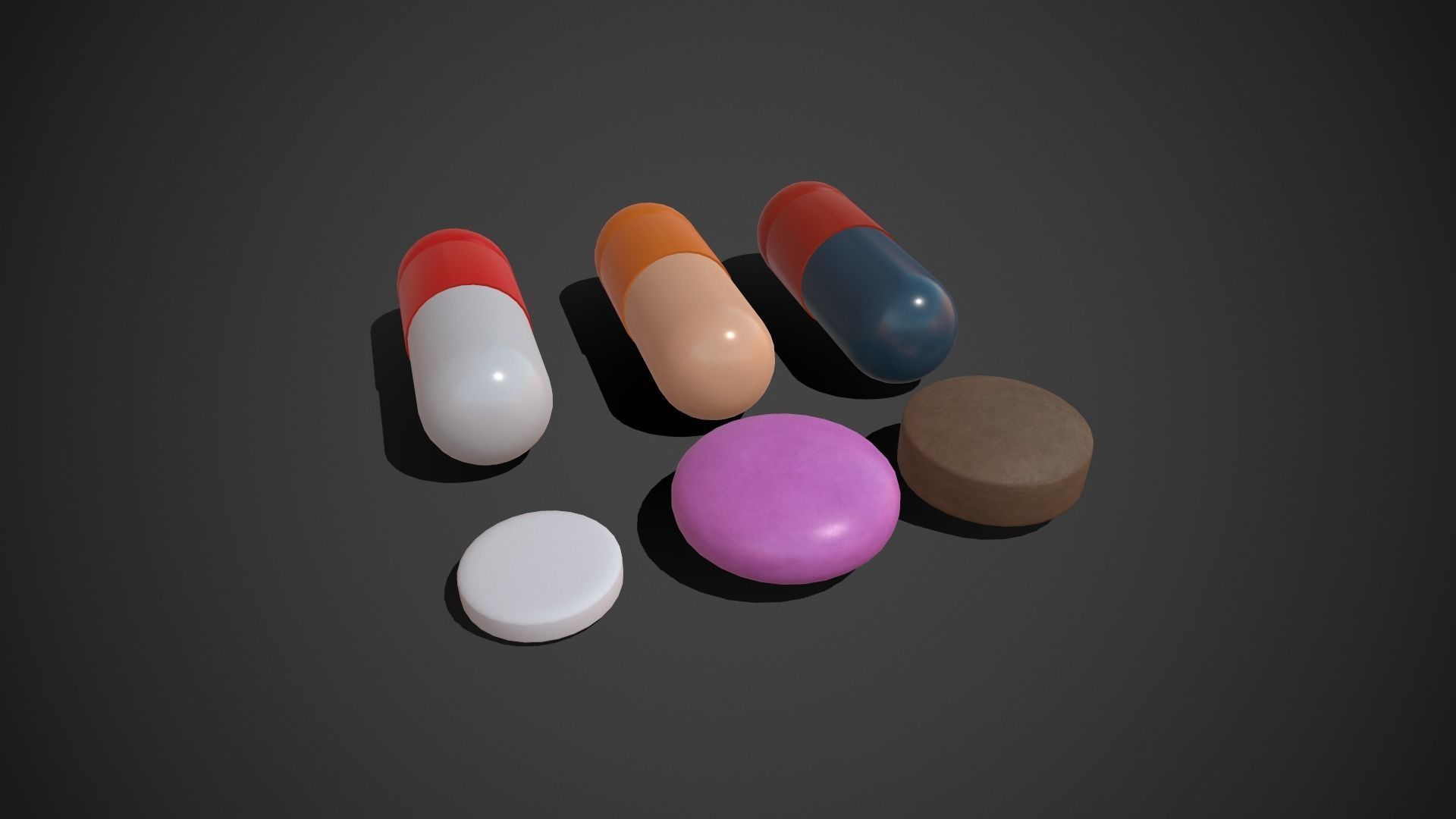 Medical Pills Low-poly 3D model_3