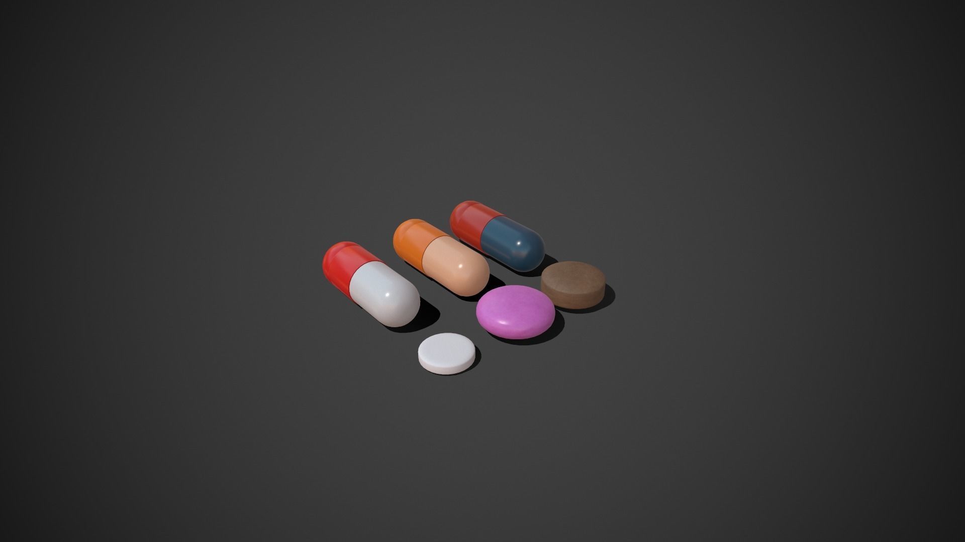 Medical Pills Low-poly 3D model_2