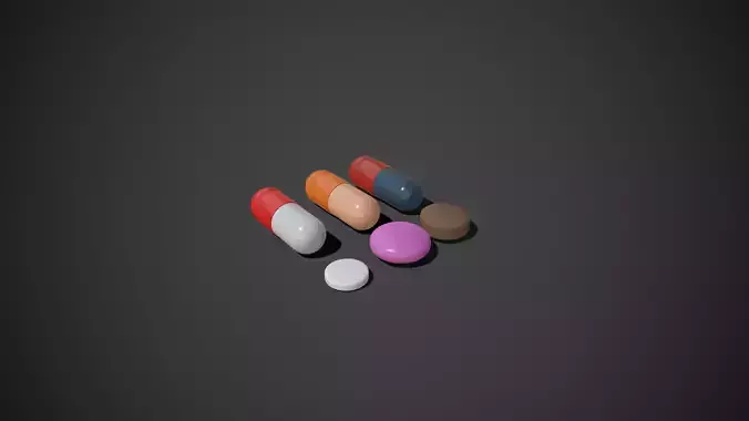 Medical Pills Low-poly 3D model