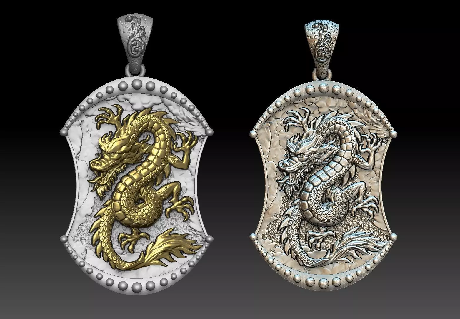 Chinese Dragon Pendant jewelry 3D print model