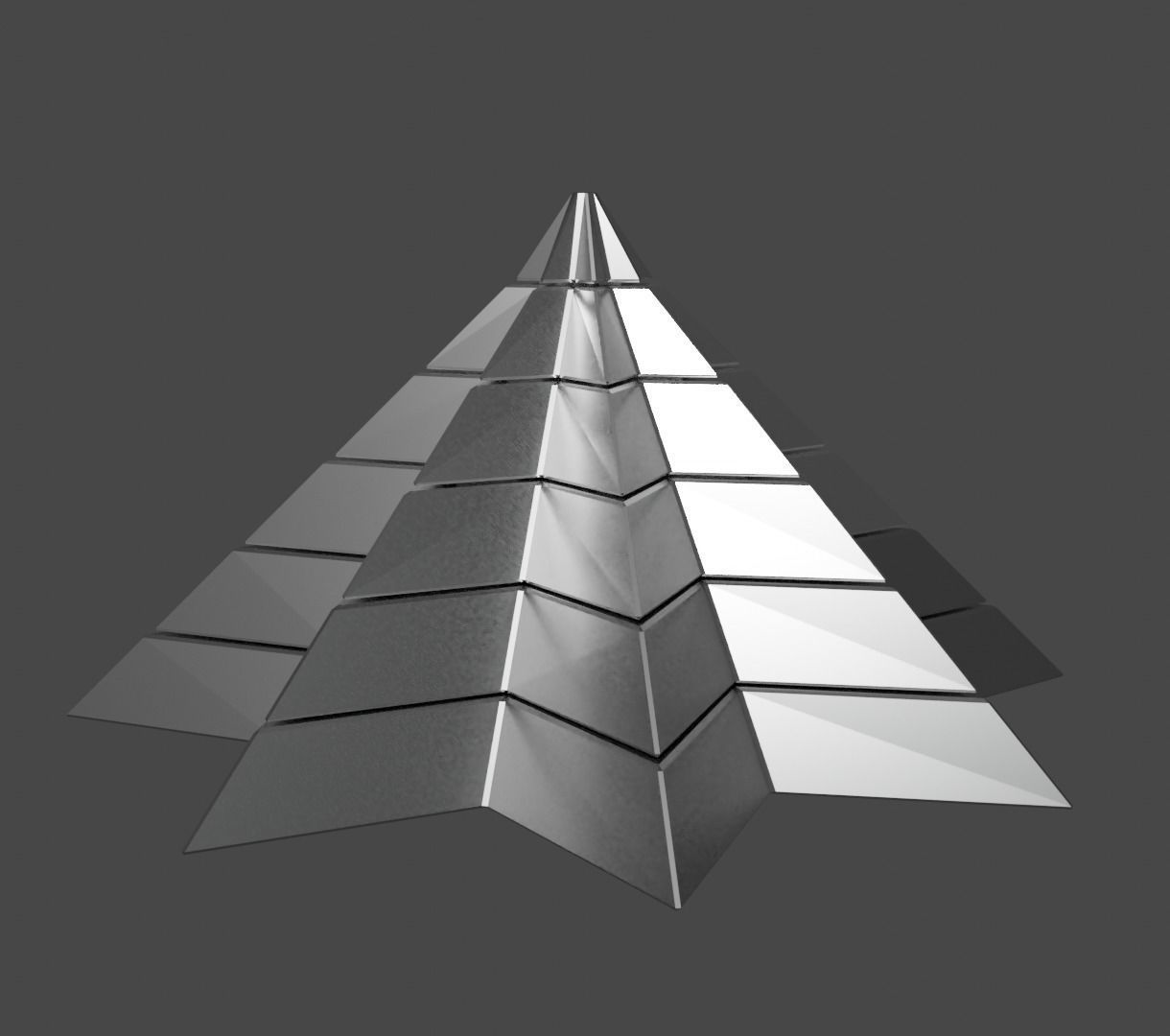 Iron Pyramidal Structure 8 Corners Little Interstices Beveled Low-poly 3D model_8