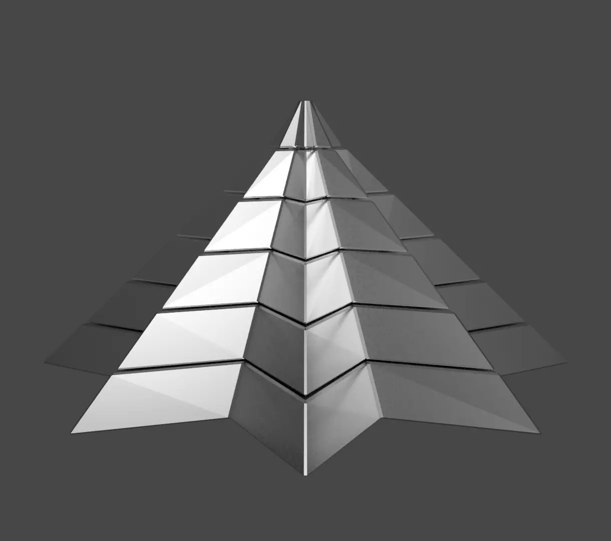 Iron Pyramidal Structure 8 Corners Little Interstices Beveled Low-poly 3D model_0