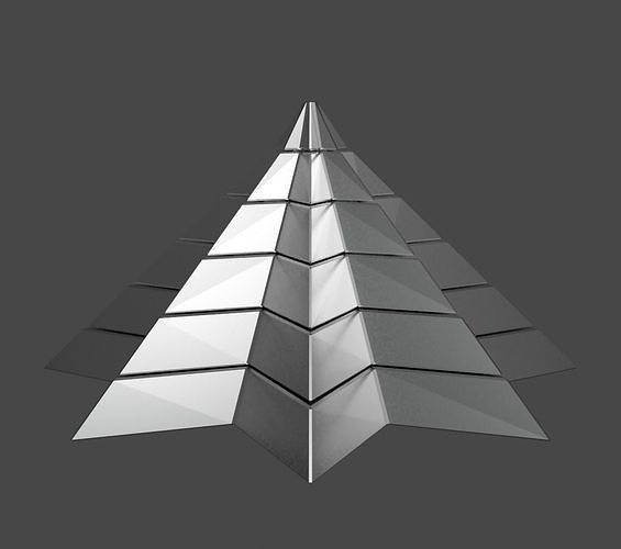Iron Pyramidal Structure 8 Corners Little Interstices Beveled Low-poly 3D model